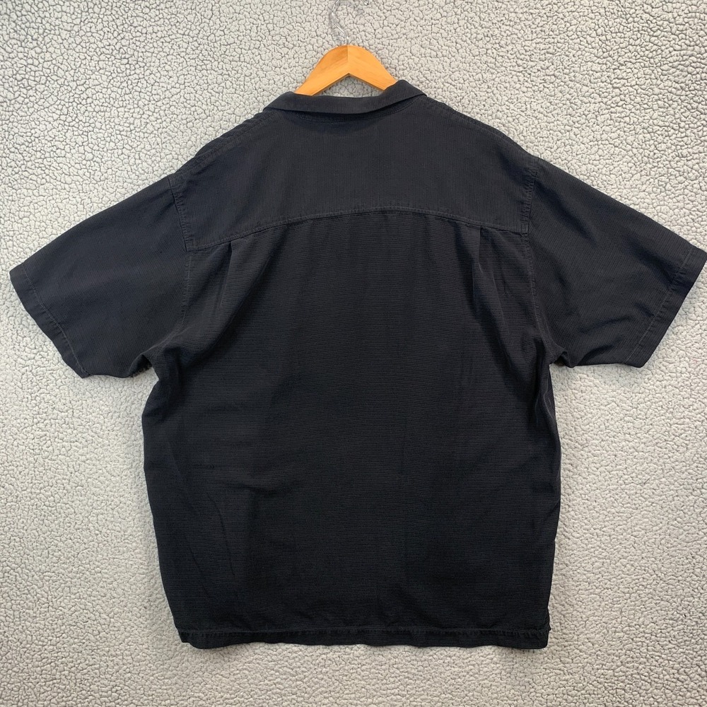 Tommy Bahama Black 100% Silk Camp Shirt Men's XL Button Down Short Sleeve Logo - Picture 5 of 7